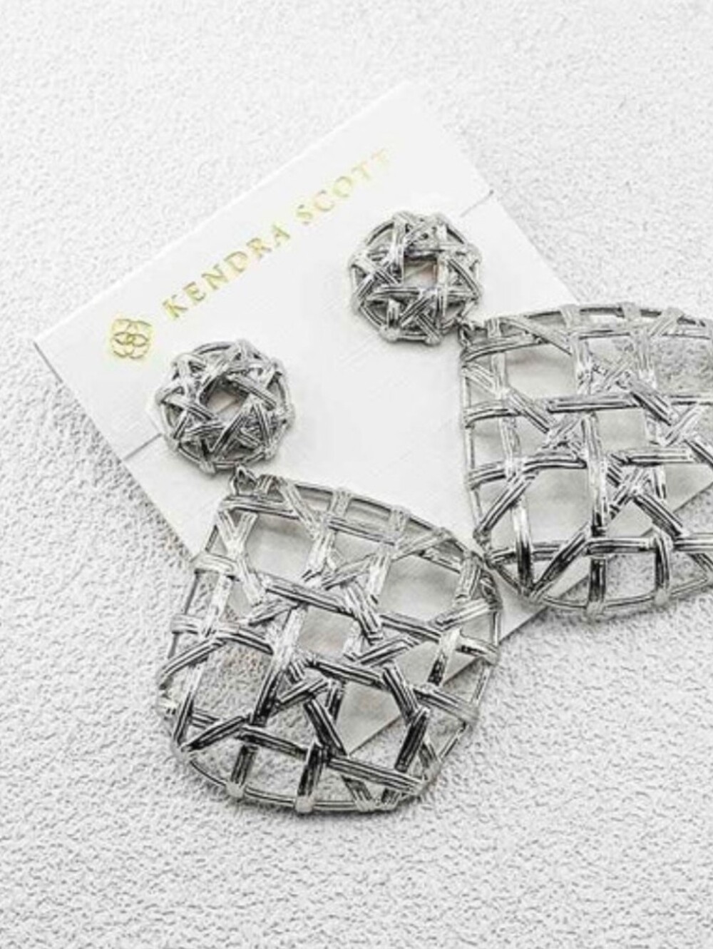 Kendra Scott Natalie Openwork Statement Drop Earrings in Silver Tone